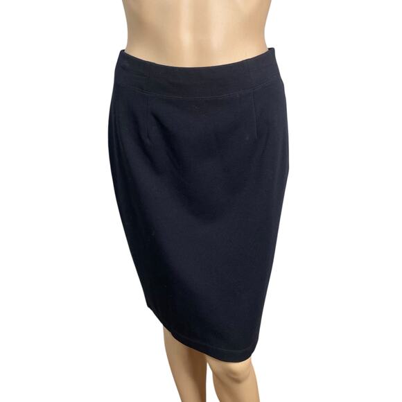 Eileen Fisher Black Minimalist Stretch Ponte Knit Viscose Pencil Skirt SZ XSP - Picture 2 of 8